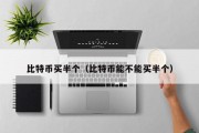 比特币买半个（比特币能不能买半个）